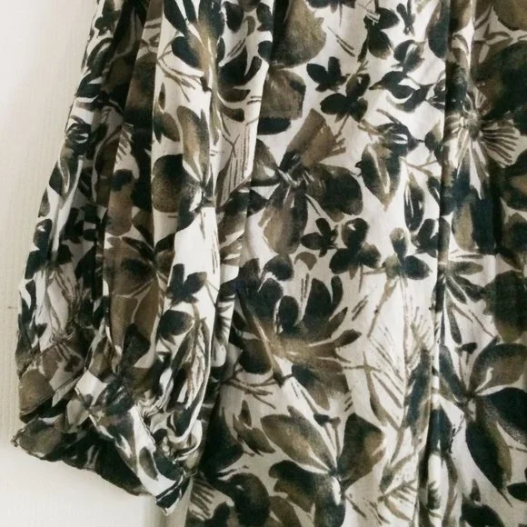 Floral peasant brown top sz XL - Picture 3 of 6